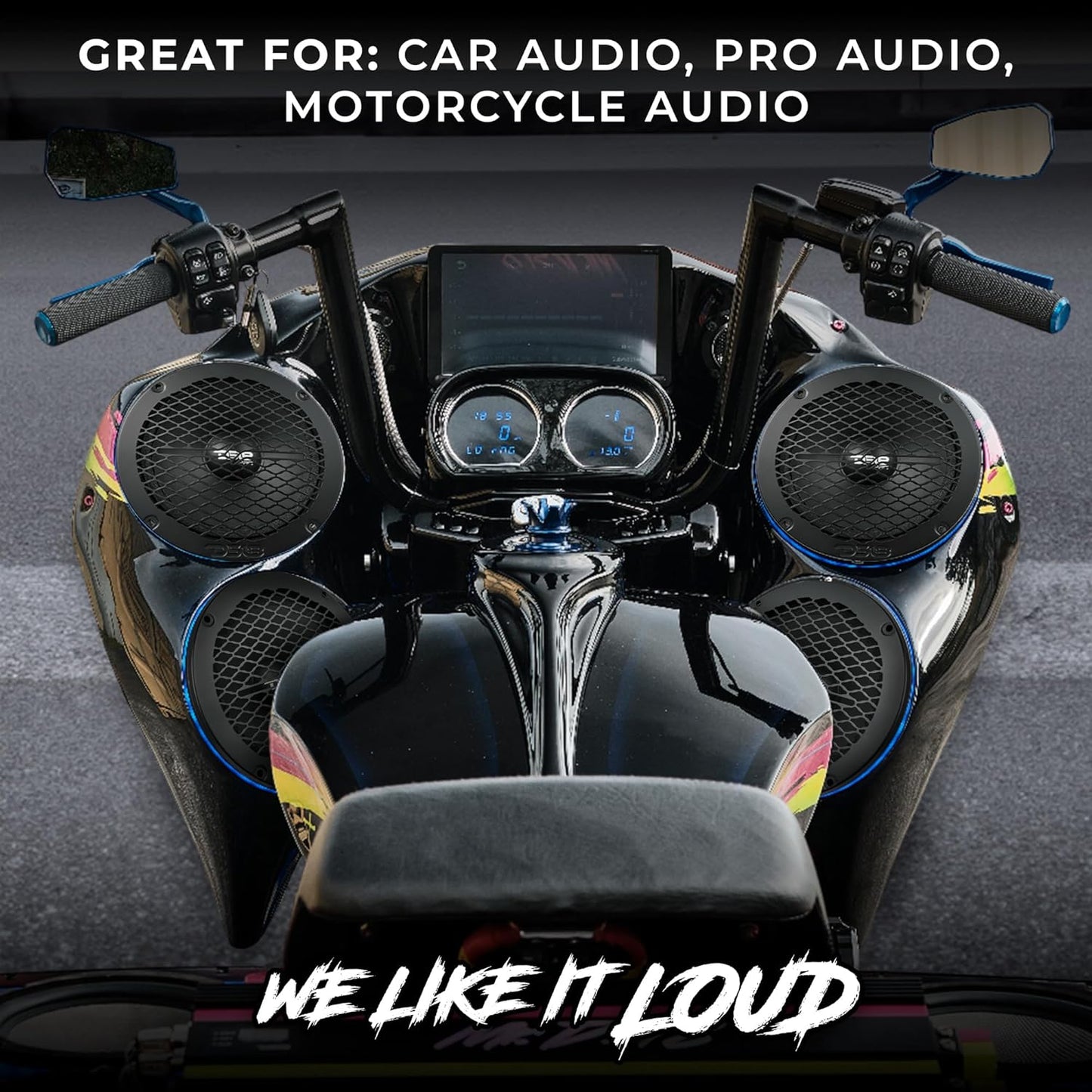 DS18 PRO-GRILL6MS/BK PRO 6.5" or 8" Slim Metal Mesh Speaker Grill